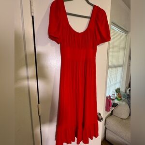 Red Anthropologie dress